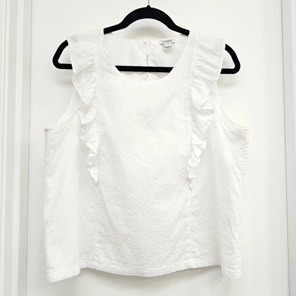 J.Crew Ruffled Sleeveless Top - Picture 1 of 6